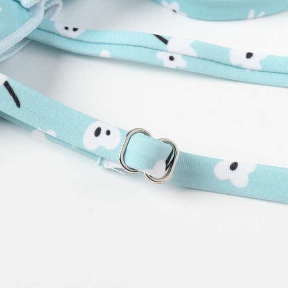 🌞Shirred Bandeau Bikini Top High Waisted Bottom - Picture 2 of 4